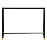 Bijzettafel zwart messing glas staal afbeelding 7