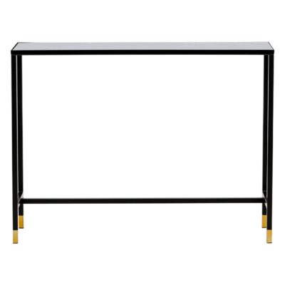 Bijzettafel zwart messing glas staal afbeelding 7