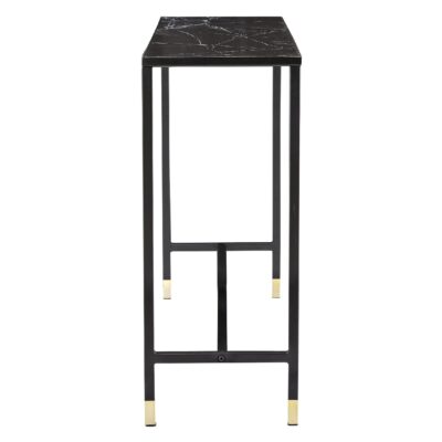 Bijzettafel zwart messing glas staal afbeelding 14