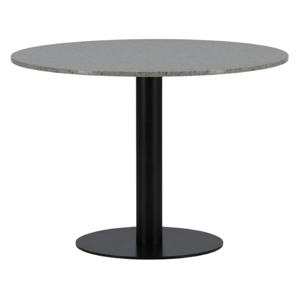 Ronde grijze terrazzo eettafel afbeelding 1