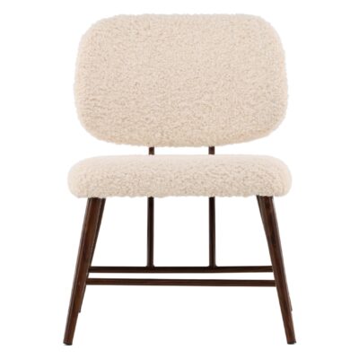 Enkele Sofa Bruin Wit Boucle afbeelding 1