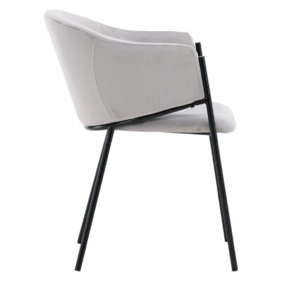 Eetkamerstoelen fluweel zwart lichtgrijs afbeelding 10