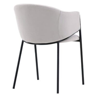 Eetkamerstoelen fluweel zwart lichtgrijs afbeelding 8