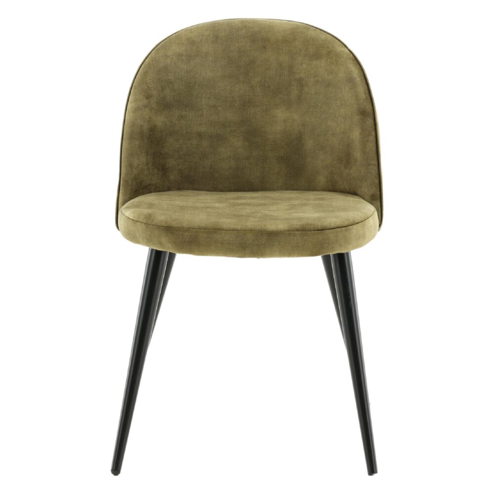 Olijfgroene fluwelen eetkamerstoelen afbeelding 1