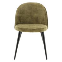Olijfgroene fluwelen eetkamerstoelen afbeelding 1