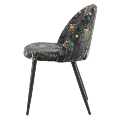 Zwarte bloemen eetkamerstoelen afbeelding 4