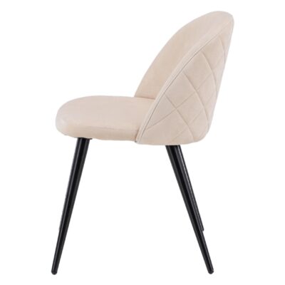 Liti Eetkamerstoel Fluweel Zwart Beige afbeelding 4