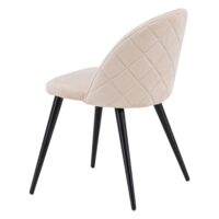 Liti Eetkamerstoel Fluweel Zwart Beige afbeelding 5