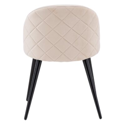 Liti Eetkamerstoel Fluweel Zwart Beige afbeelding 7