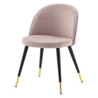 Stijlvolle eetkamerstoelen oudroze fluweel afbeelding 2