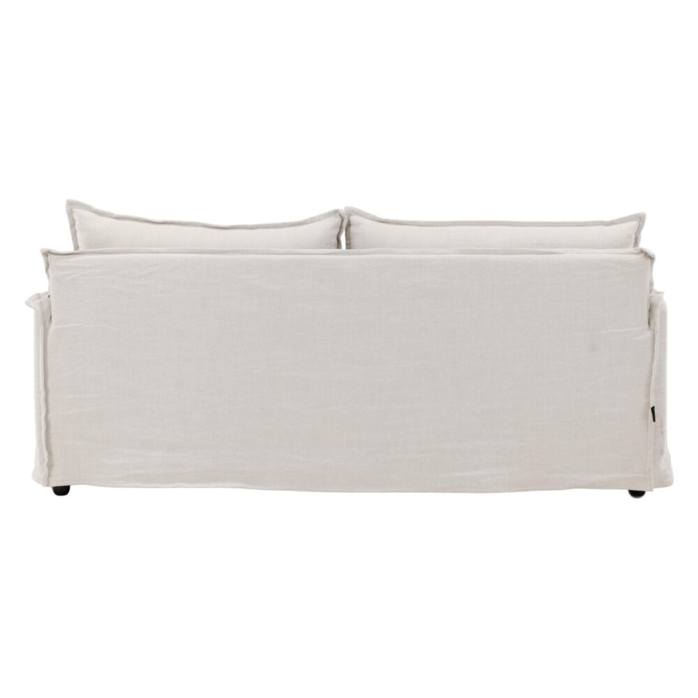 Moderne beige linnen 3-zitsbank afbeelding 7
