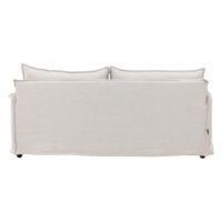Moderne beige linnen 3-zitsbank afbeelding 7