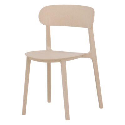 Scandinavische eetkamerstoel beige afbeelding 2