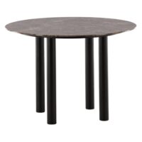 Ronde marmeren eettafel zwart donkerbruin afbeelding 11