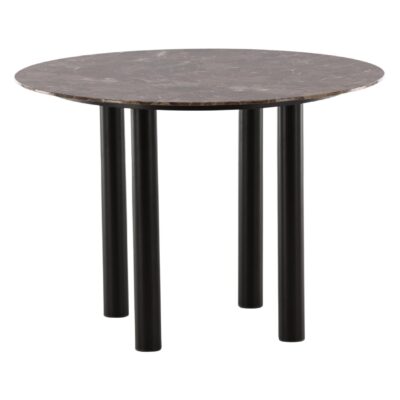 Ronde marmeren eettafel zwart donkerbruin afbeelding 8