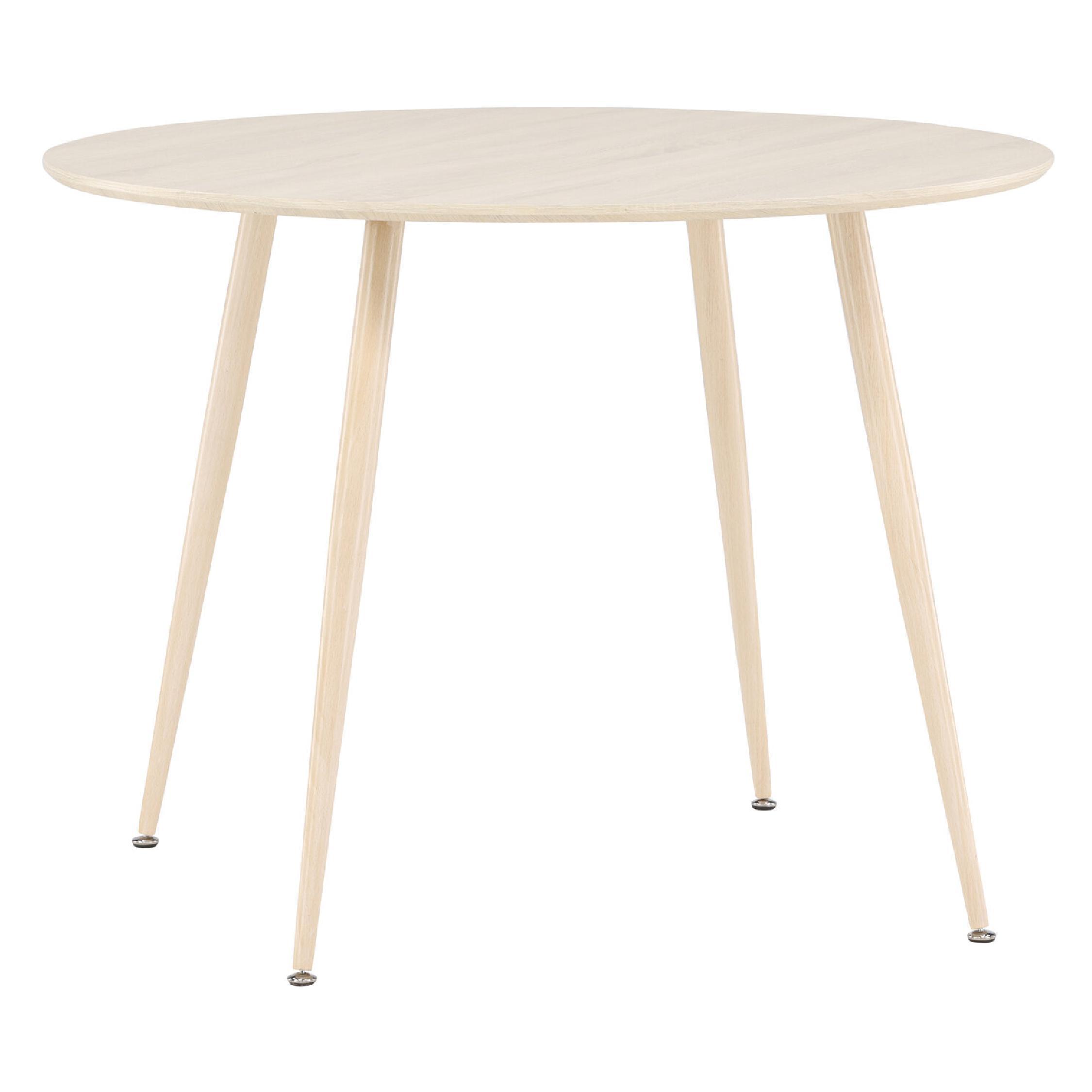 Yaro Eettafel 100 cm Whitewash Ronde Tafel afbeelding 8