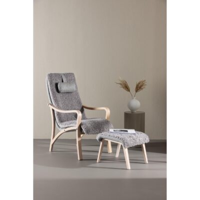 Ovo Lounge Stoel Eikenfineer Lichtgrijs afbeelding 13