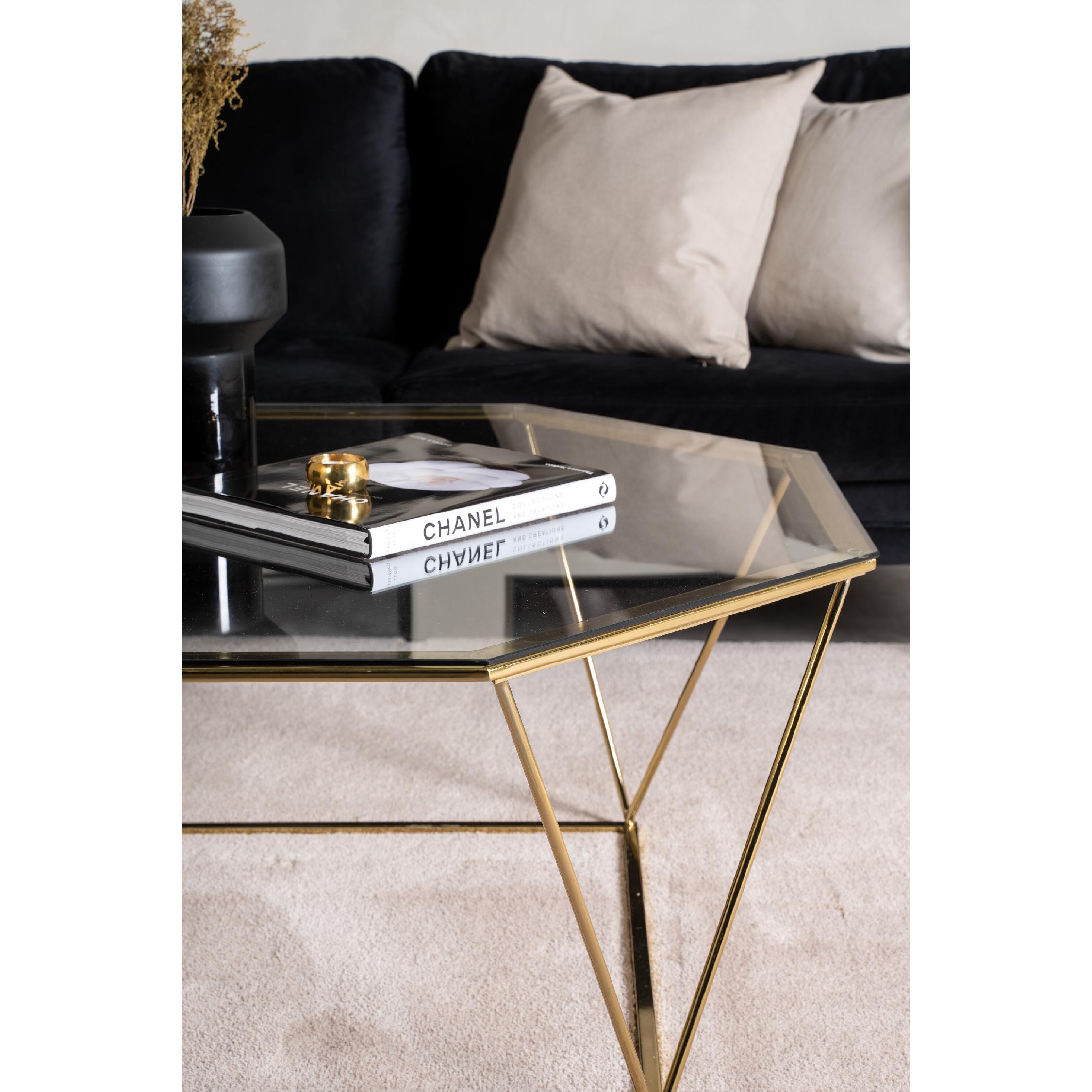 Aphi salontafel glas goud afbeelding 7