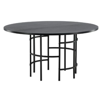 Ronde zwarte eettafel afbeelding 12