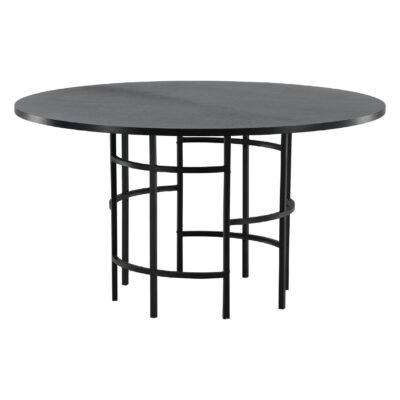 Ronde zwarte eettafel afbeelding 3