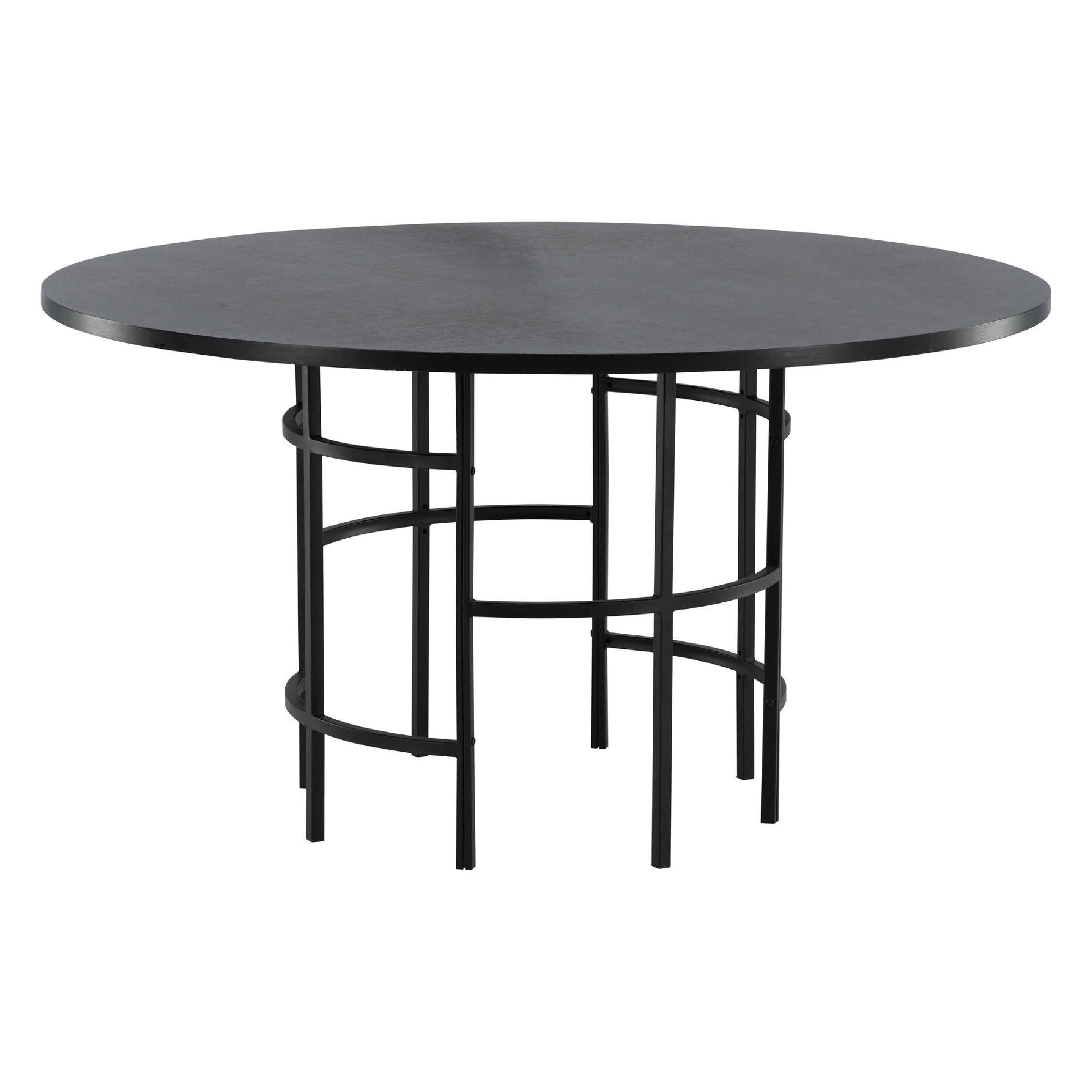 Ronde zwarte eettafel afbeelding 4