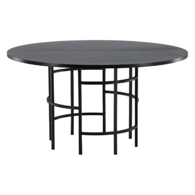 Ronde zwarte eettafel afbeelding 7