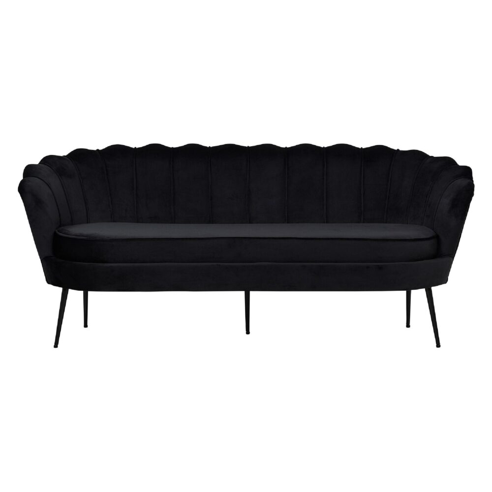 Piro Sofa 3-zits zwart fluweel afbeelding 1