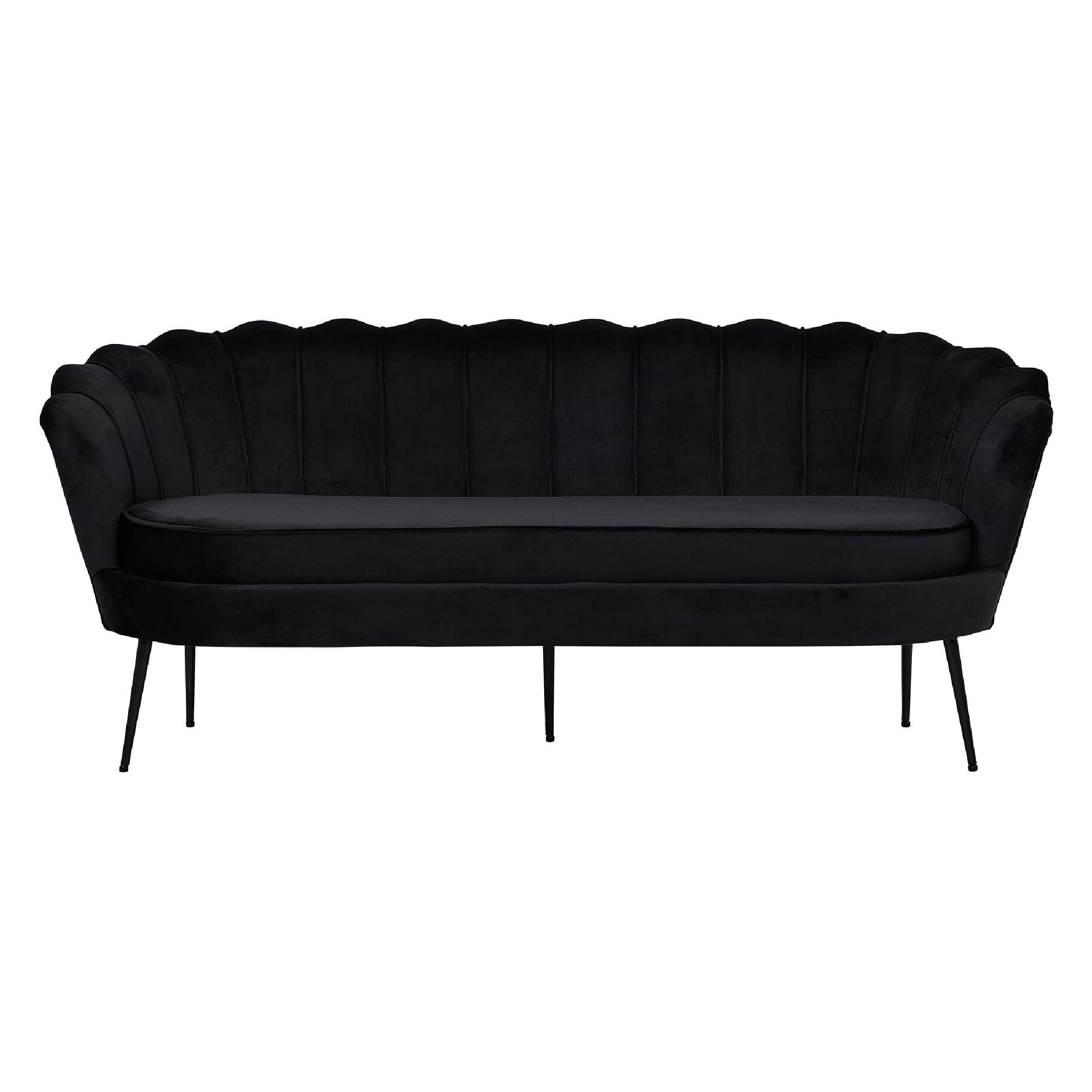 Piro Sofa 3-zits zwart fluweel afbeelding 1