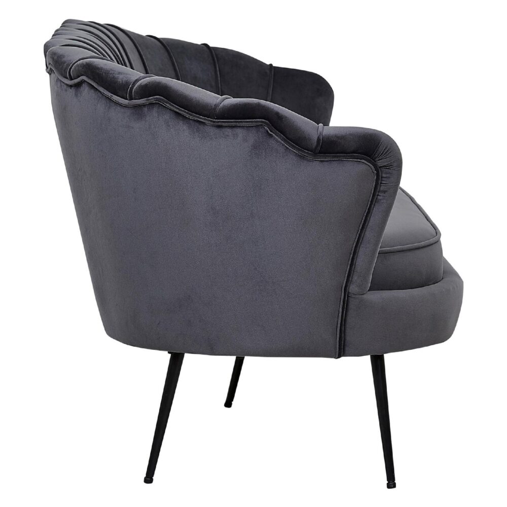 Donkergrijze fluwelen 3-zits bank afbeelding 3