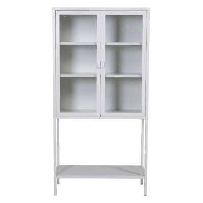 Scandinavisch design kast wit glas staal afbeelding 1