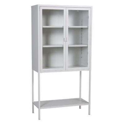 Scandinavisch design kast wit glas staal afbeelding 2