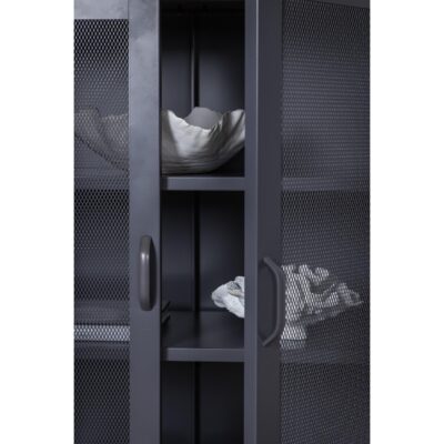 Industriële lage kast grijs staal afbeelding 15