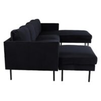 Jano U-Sofa zwart fluweel afbeelding 3