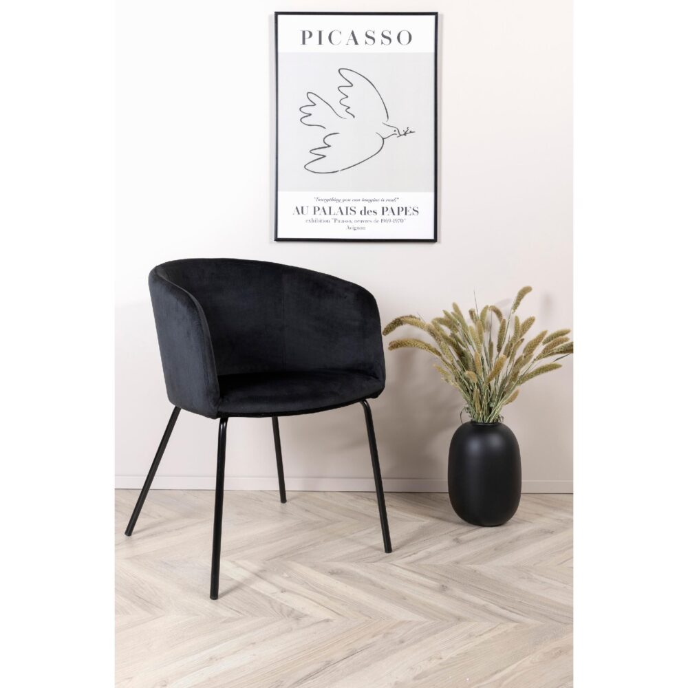 Runi stoel zwart fluweel afbeelding 15