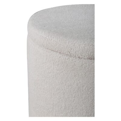 Offwhite Teddy Poef met Opbergruimte afbeelding 4