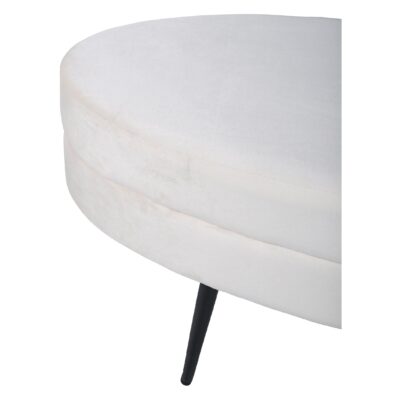 Zwart Beige Fluwelen Poef afbeelding 5