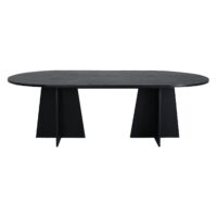 Ovale zwarte eettafel fineer afbeelding 15