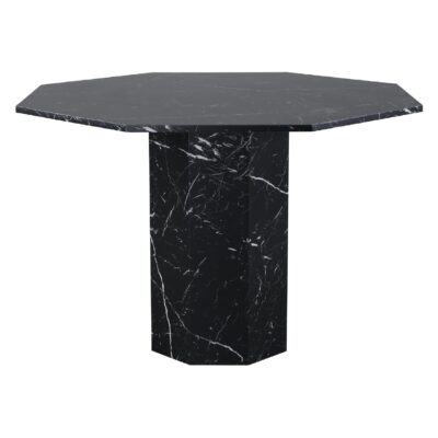 ronde eettafel zwart marmerpatroon afbeelding 13