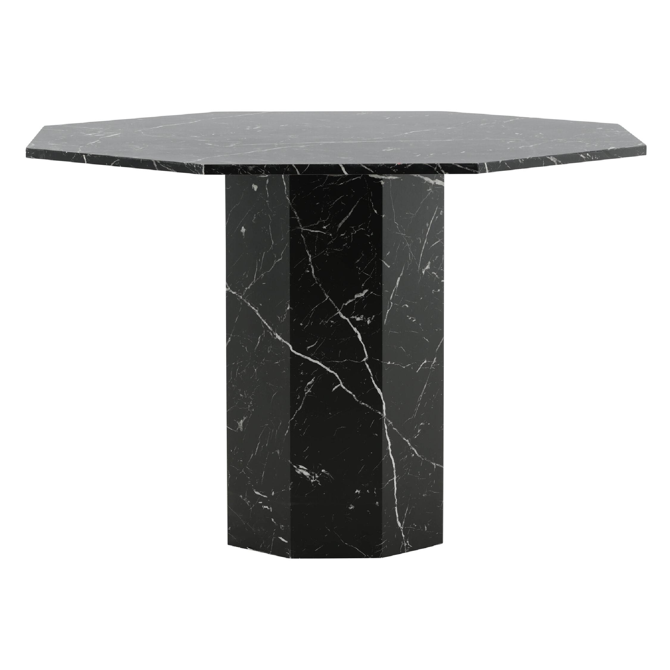 ronde eettafel zwart marmerpatroon afbeelding 1