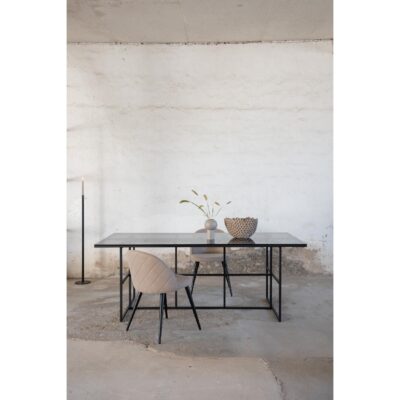 Industriële eettafel zwart glas afbeelding 13