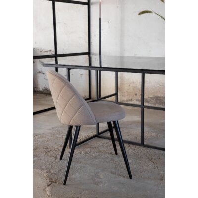 Industriële eettafel zwart glas afbeelding 14