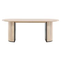 Livo Ovale Eettafel White Wash Fineer afbeelding 1