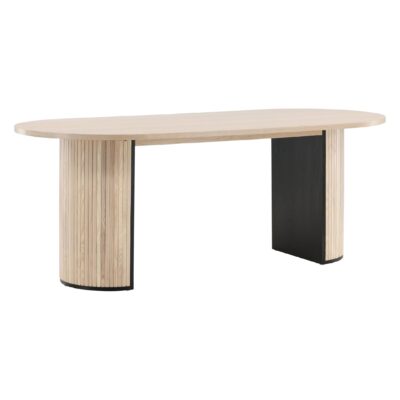 Livo Ovale Eettafel White Wash Fineer afbeelding 12