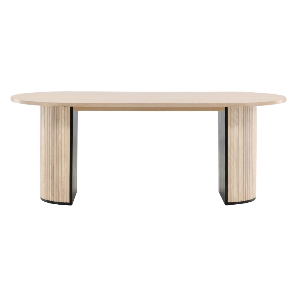 Livo Ovale Eettafel White Wash Fineer afbeelding 2