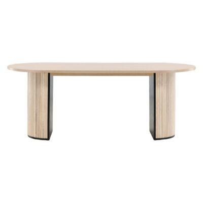 Livo Ovale Eettafel White Wash Fineer afbeelding 2