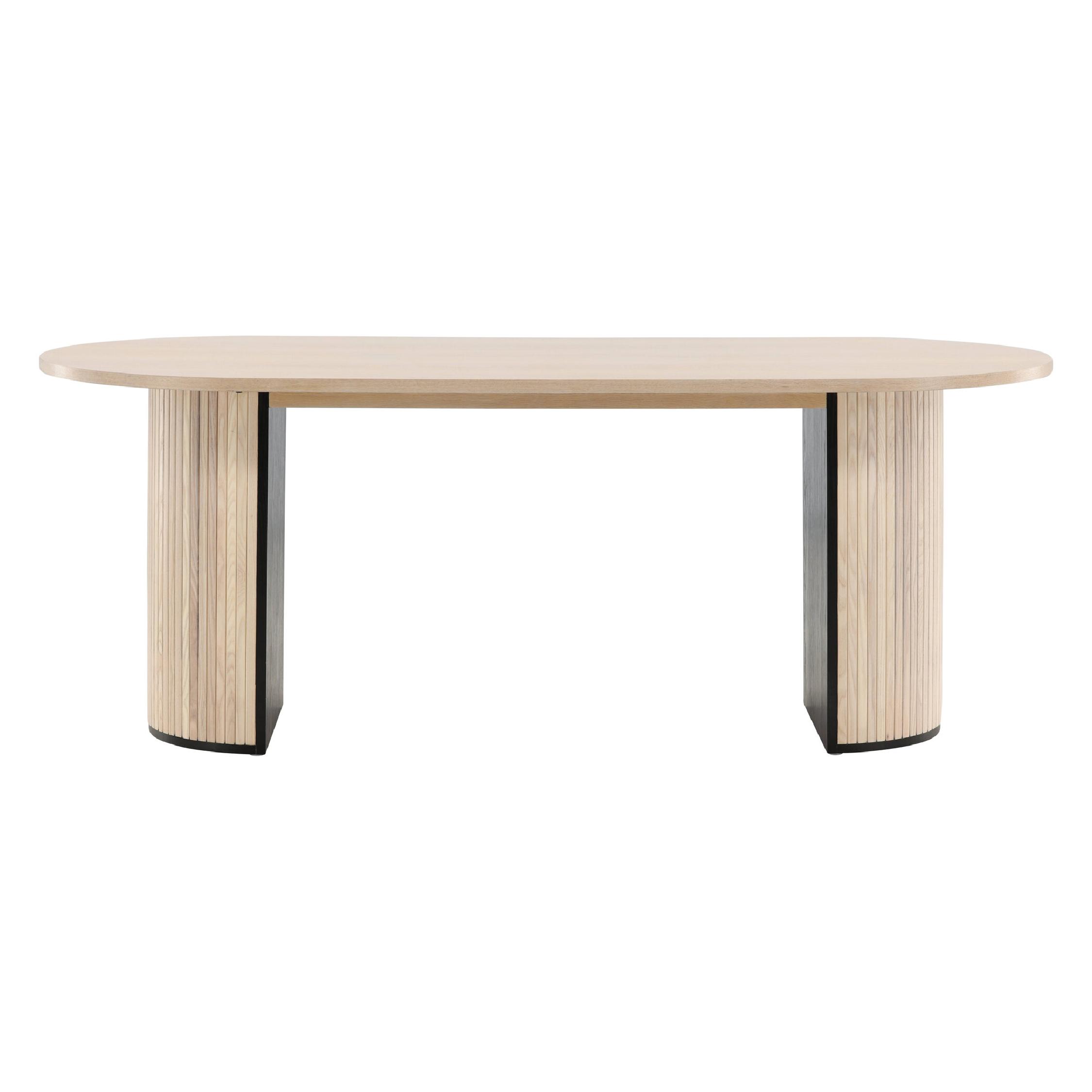 Livo Ovale Eettafel White Wash Fineer afbeelding 2
