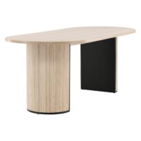 Livo Ovale Eettafel White Wash Fineer afbeelding 5
