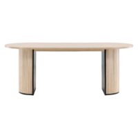 Livo Ovale Eettafel White Wash Fineer afbeelding 7