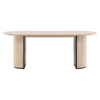 Livo Ovale Eettafel White Wash Fineer afbeelding 7