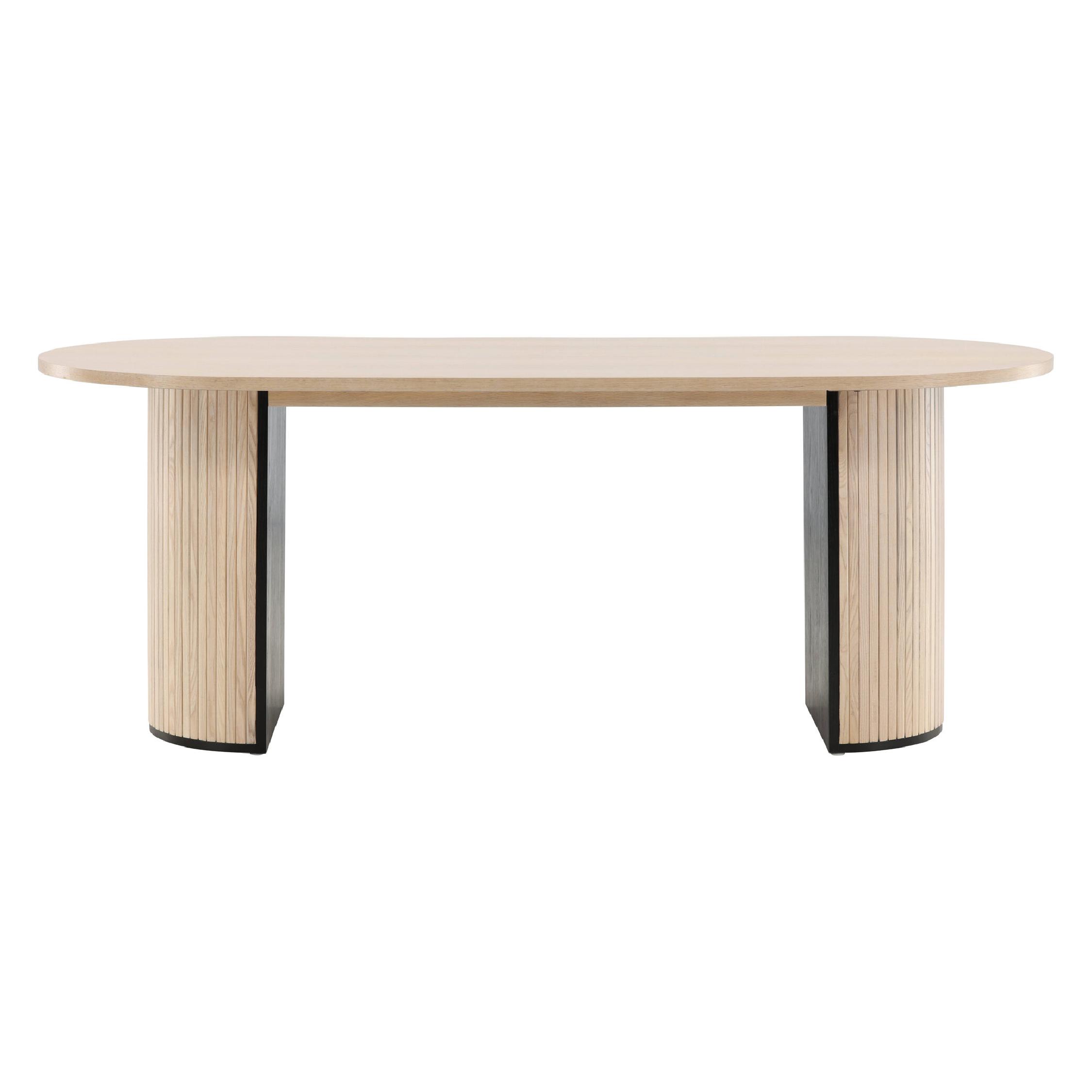 Livo Ovale Eettafel White Wash Fineer afbeelding 7